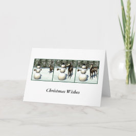 子馬及び雪だるまのクリスマスカード シーズンカード