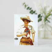 「子馬女性のカーボーイ」ウェスタン葉書 ポストカード (スタンド正面)