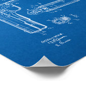 子馬1911銃特許 – 青写真 ポスター (角)