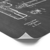 子馬1911 Gun Patent - Chalkboard ポスター (角)