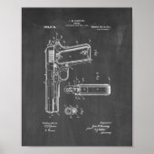 子馬1911 Gun Patent - Chalkboard ポスター (正面)
