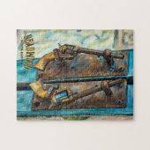 子馬45デッドウッドのサロンのピストルのドアハンドル ジグソーパズル (横)