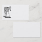 子馬、馬: 名刺の鉛筆の芸術: 現実主義 名刺 (正面/裏面)