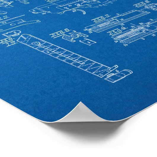 子馬Woodsman Firearm特許 – 青写真 ポスター (角)