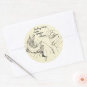 子魅力的供のイラストレーションが早く良くなる ラウンドシール (封筒)