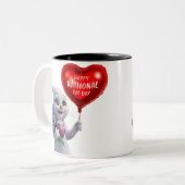 子魅力的天国猫デーTシャツ ツートーンマグカップ (正面左)