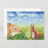 子鹿とリス 案内ポストカード (正面/裏面)