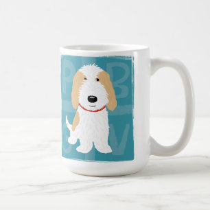 子鹿と白のPBGVアニメの犬 かわいい犬 コーヒーマグカップ