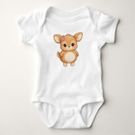 子鹿のジュニパー ベビーボディスーツ - かわいい森の動物