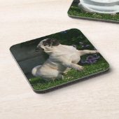 子鹿のパグの子犬 コースター (左側)