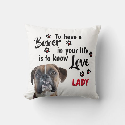 子鹿のボクサー犬が大好き クッション (正面)