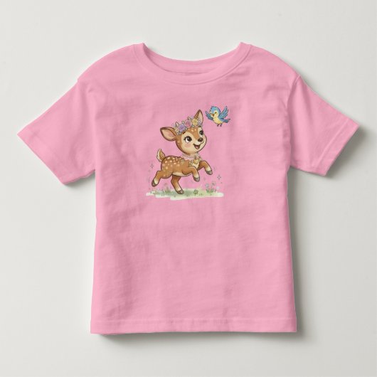 子鹿の冒険Tシャツ トドラーTシャツ (正面)