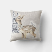 子鹿の愛らしいクリスマスウッドランド クッション (裏面)