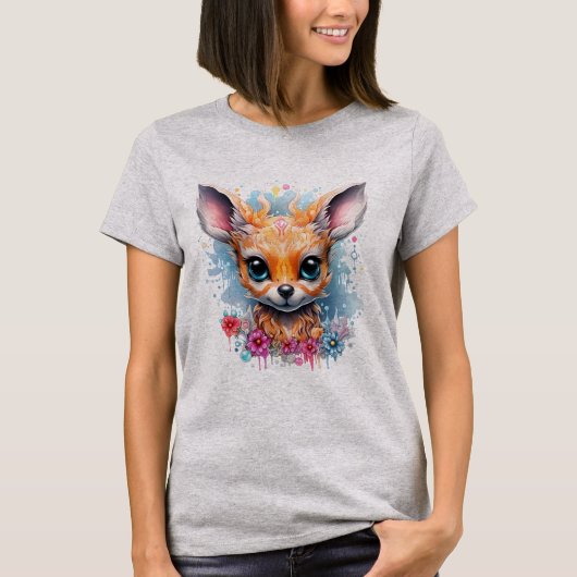 子鹿の愛らしい子鹿のプレゼントアイデア Tシャツ (正面)
