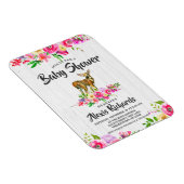 子鹿の水彩フローラベビーシャワー招待状 マグネット (右側)