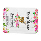 子鹿の水彩フローラベビーシャワー招待状 マグネット (横)