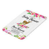 子鹿の水彩フローラベビーシャワー招待状 マグネット (左側)