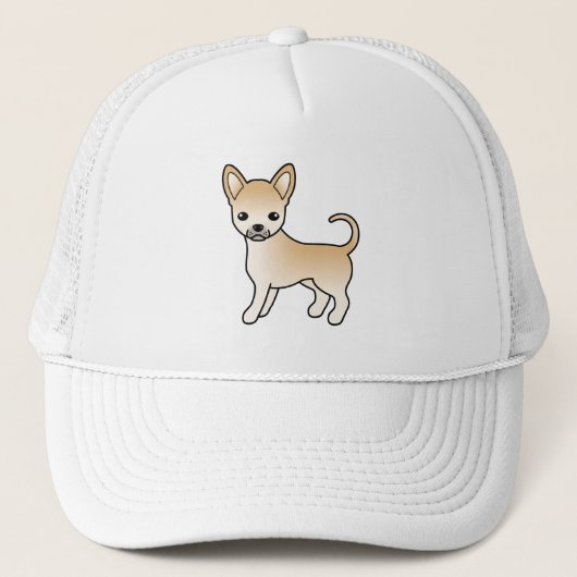 子鹿の滑らかなコートChihuahuaかわいい漫画の犬 キャップ (正面)
