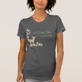 子鹿の花柄 ベビーシャワー Tシャツ (正面)