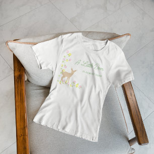 子鹿の花柄 ベビーシャワー Tシャツ