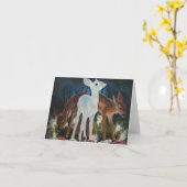 子鹿のFaeryのリングのメッセージカード カード (黄色い花)