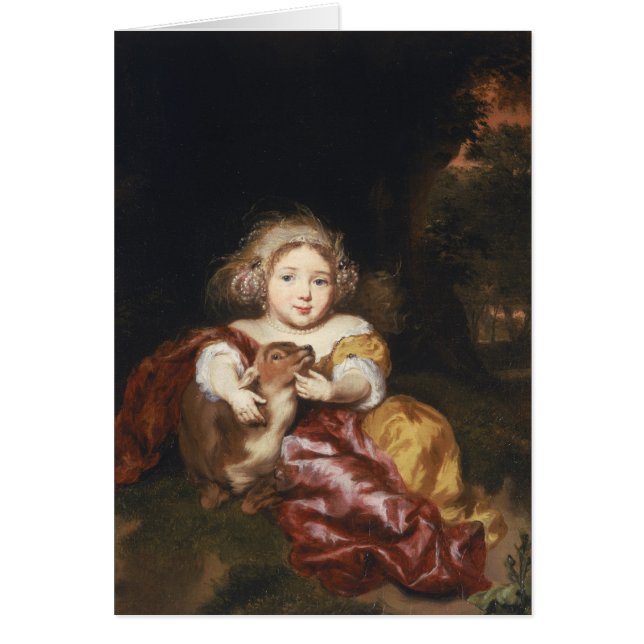 子鹿を愛撫している女の子 (正面)