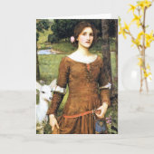 子鹿を持つドクレア女性 カード (黄色い花)