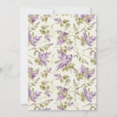 子鹿パープルフローラベビーシャワー 招待状 (裏面)