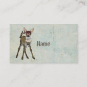 子鹿及びフクロウのグランジな名刺 名刺 (裏面)