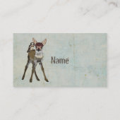 子鹿及びフクロウのグランジな名刺 名刺 (裏面)