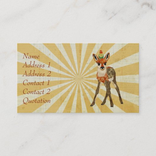 子鹿及び鳥の名刺 名刺 (正面)