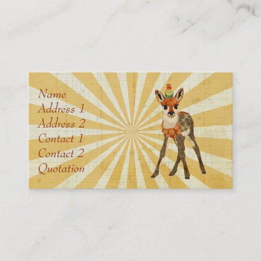 子鹿及び鳥の名刺 名刺 (正面)