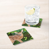 子鹿生まれたばかりののポートレート スクエアペーパーコースター (インサイチュ)