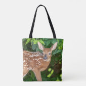 子鹿生まれたばかりののポートレート トートバッグ (裏面)
