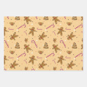 子鹿、ジンジャーブレッドマン及び聖降誕祭ビスケット ラッピングペーパーシート (正面2)