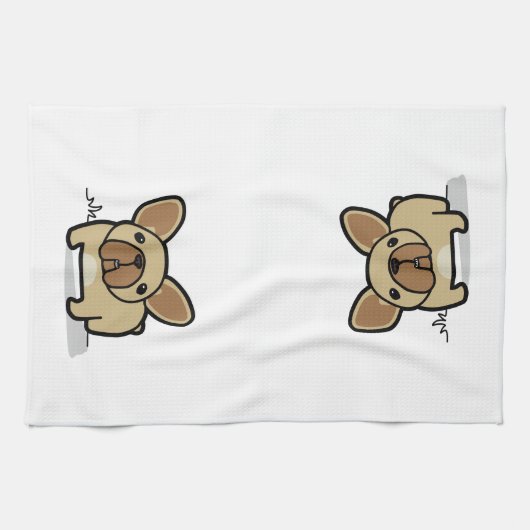 子鹿Frenchie キッチンタオル (横)