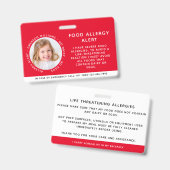 子IDアレルギー警告の緊急ID バッジ (Front & Back)