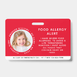 子IDアレルギー警告の緊急ID バッジ