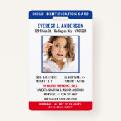 子IDカスタム写真識別緊急 バッジ (正面)