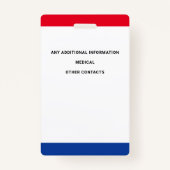 子IDカスタム写真識別緊急 バッジ (裏面)