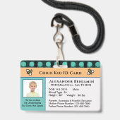 子ID個人設定カード バッジ (正面（ネックストラップ付）)