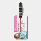 子ID写真識別緊急アレルギー ラゲッジタグ (正面縦)