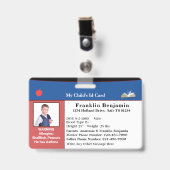 子ID識別フォトカードのカスタムバッジ バッジ (Front with Clip)