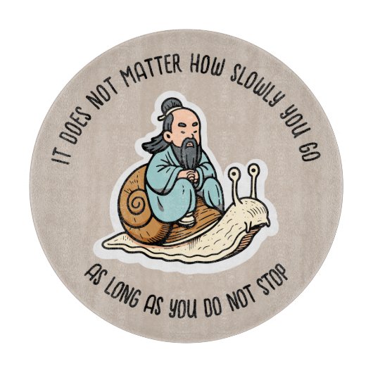 孔子とカタツムリ カッティングボード (正面)