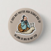 孔子とカタツムリ 缶バッジ (正面)