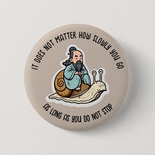 孔子とカタツムリ 缶バッジ (正面)