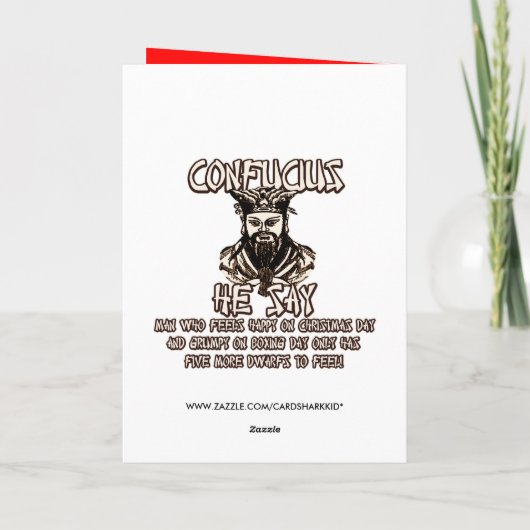 孔子のおもしろいクリスマス シーズンカード (裏面)