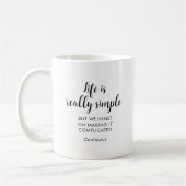 孔子の前向き引用文生活は本当にシンプル コーヒーマグカップ (左)