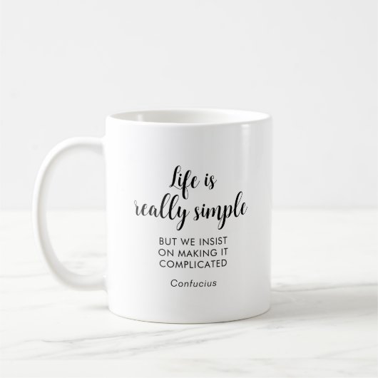 孔子の前向き引用文生活は本当にシンプル コーヒーマグカップ (左)