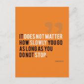 孔子引用文やる気を起こさせる感動的オレンジ ポストカード (正面)